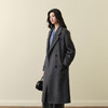 【严选】诗凡黎绵羊毛翻领双排扣毛呢外套2025秋新款赫本风长款双面呢大衣7G8470301 商品缩略图2
