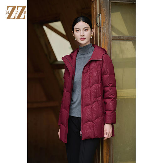 佐尔美冬季新款 气质时尚连帽羽绒服女M44YY01 商品图2