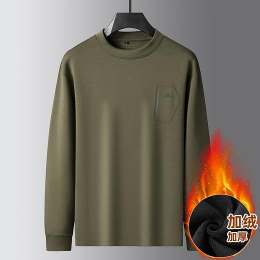 【DK】大依优型大码男士百搭圆领加绒卫衣秋冬新款男青年潮胖加肥加大码圆领加绒长袖T恤男卫衣弹力 商品图1
