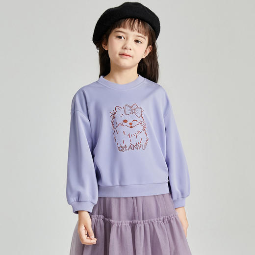 笛莎Deesha 2025秋季新款女童休闲时尚趣味绣花卫衣 商品图2