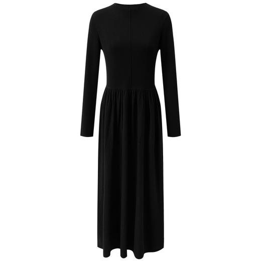 三彩2025冬季新款针织连衣裙长袖收腰A字裙气质长裙半高领S 商品图4