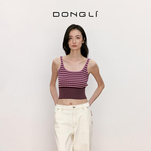 东黎 • 我不被驯化 新序条纹 山羊绒女士秋季打道背心 5371 商品图3
