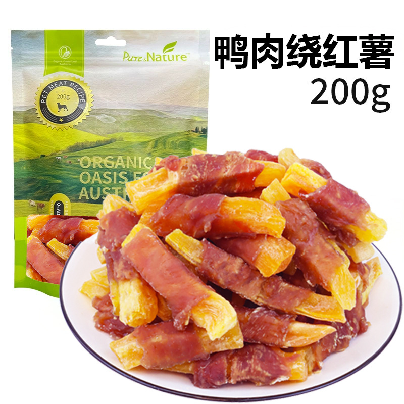 【性价比超值装】澳洲品牌鸭肉干缠甘薯清热护肠胃磨牙训练零食200g