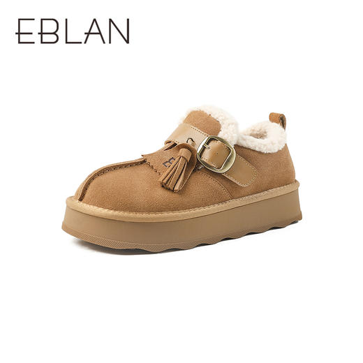 伊伴冬季厚底勃肯毛毛鞋毛边鞋口B25729007 商品图1