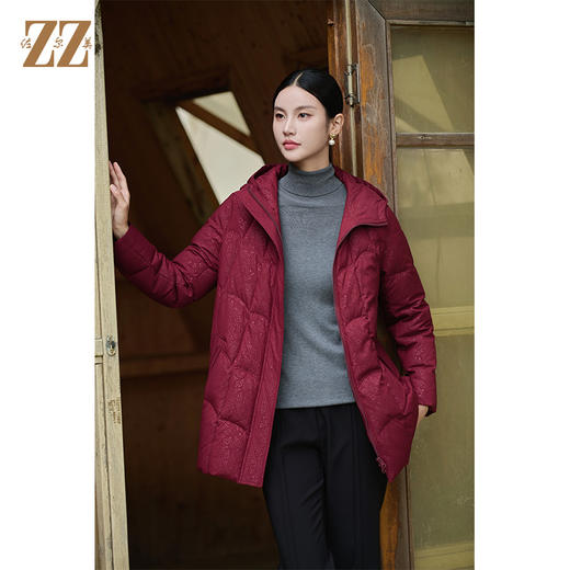 佐尔美冬季新款 气质时尚连帽羽绒服女M44YY01 商品图3