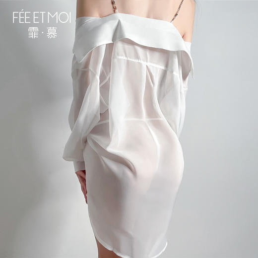 【情趣内衣】霏慕 水钻肩带两穿衬衫 性感睡裙6587 商品图2