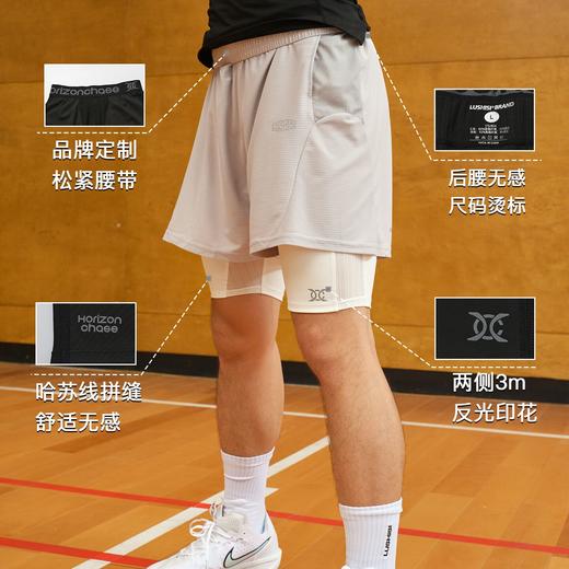 录士LUSHISI庇护主题打底裤HC系列专业实战运动五分裤篮球打底裤 商品图4