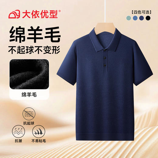【DX】大依优型大码男装翻领休闲毛衣短袖薄款针织衫polo时尚男士加肥大码秋季上衣肥佬保暖毛衫 商品图12