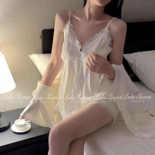 🔥千金感奶油【春夏秋蕾丝缎面四件套家居服】经典yyds‼️真的谁穿谁好看啊啊！！ 商品图0