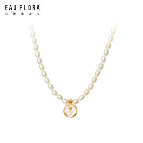 【玫瑰花园】玫瑰圆牌巴洛克珍珠项链