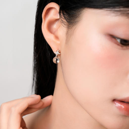 KADER卡蒂罗星芒水晶耳钉925银轻奢小众设计感耳饰生日礼物送女友 送闺蜜 商品图2