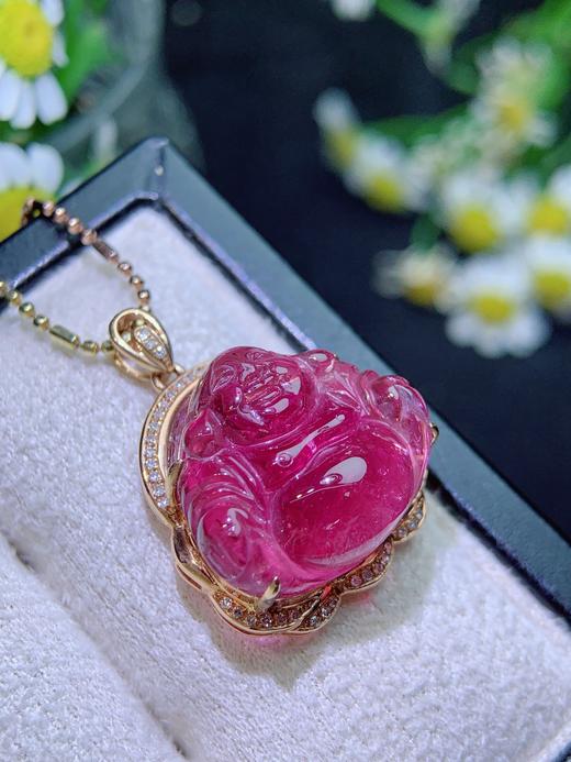 红碧玺佛公吊坠 商品图2