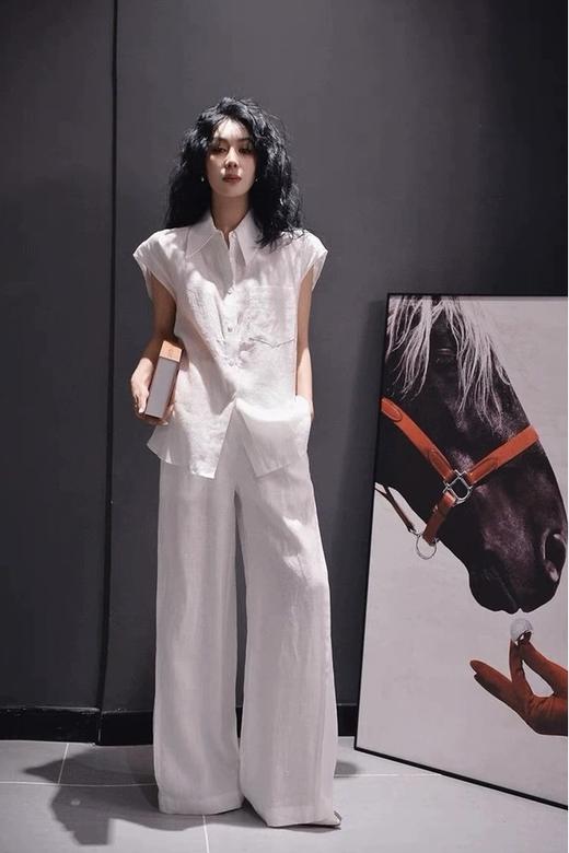 LNNNS 白色休闲百搭衬衫长裤套装 21132 商品图0