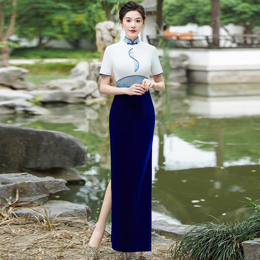 改良版新中式走秀旗袍演出服YD3500 商品图1