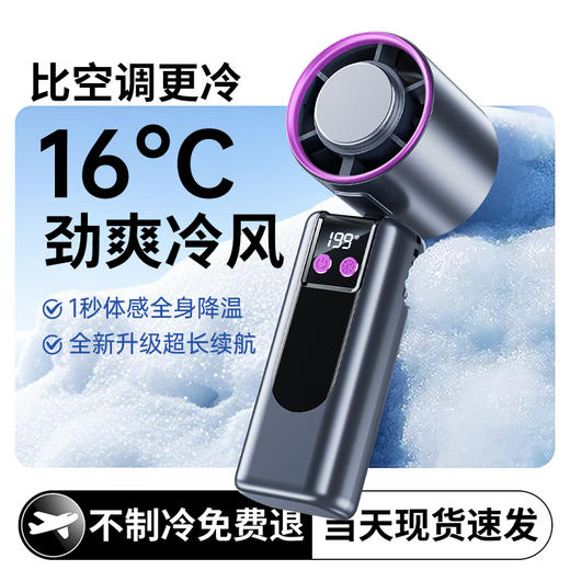 手持风扇智能数显便携式手持高速桌面充电风扇 商品图3