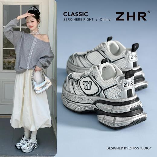 【6.5cm增高】ZHR则则潮流百搭银色老爹鞋女鞋2025新款超轻运动鞋 商品图4