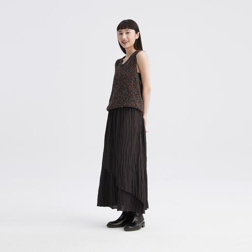2楼素然竖条乱褶半裙1250 商品图1