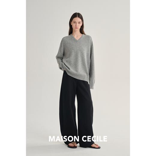 MAISON CECILE 三色/汉麻棉混纺自然肌理通勤松弛感弧形裤 商品图3