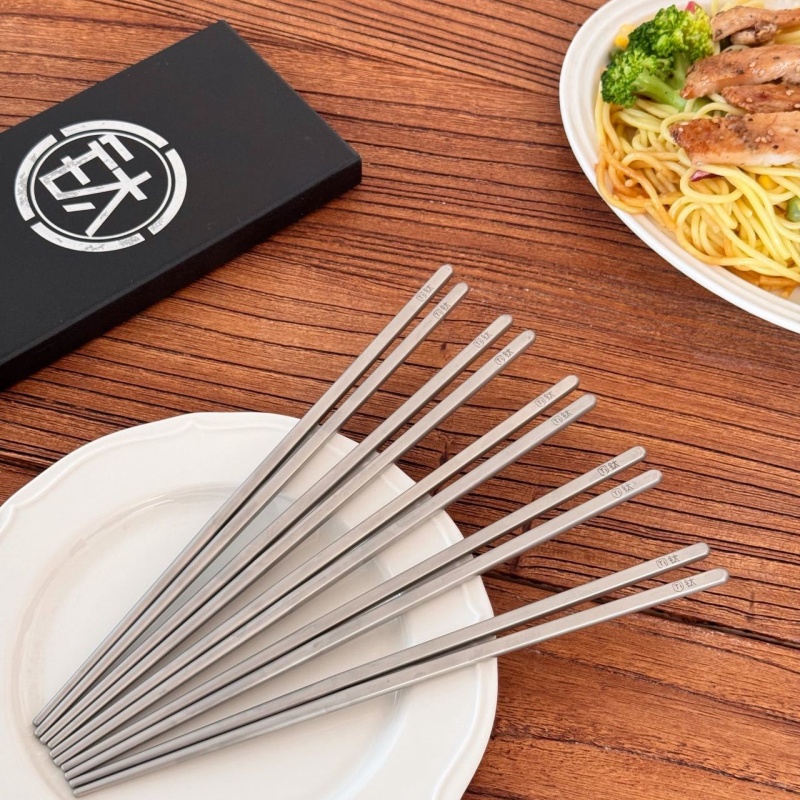 纯钛筷子礼盒5双装 不发霉不浸出重金属轻便好用的筷子