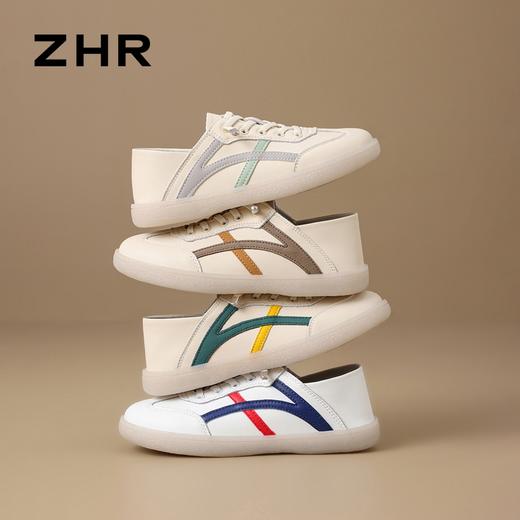 ZHR则则时尚撞色小白鞋2025夏季新款学生党休闲百搭小白鞋A67N 商品图0