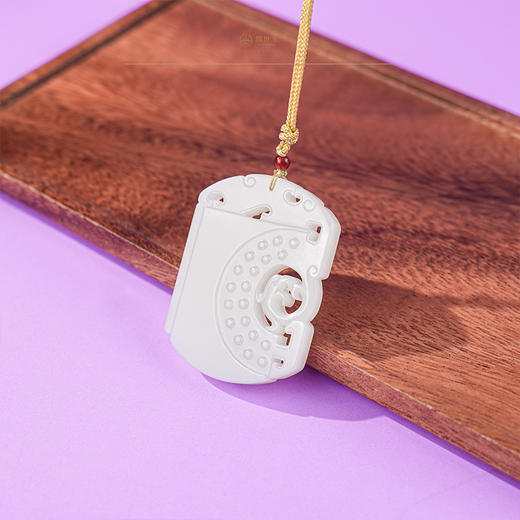 新疆国玉盟世玉白玉挂件对牌（凤）【带证书·顺丰物流】 商品图1