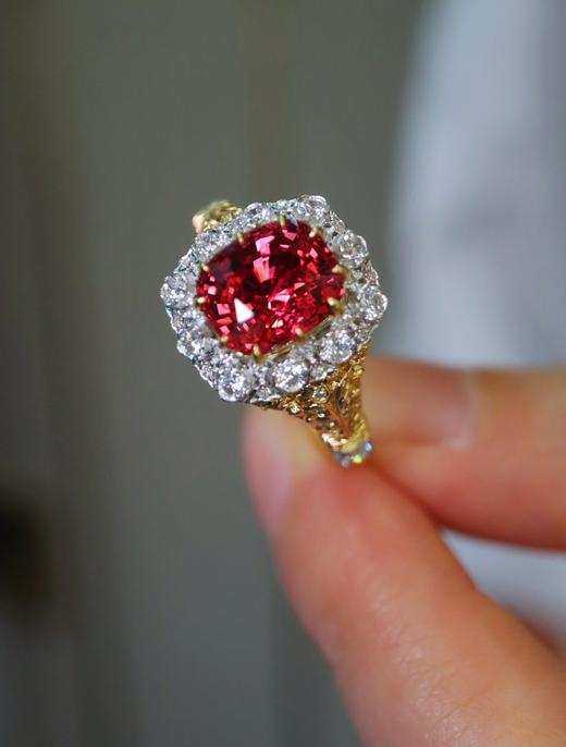 2.18ct刻面红尖晶石戒指 商品图3