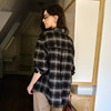 OLrain欧芮儿2025新款女秋季休闲宽松显瘦复古格子衬衫翻领衬衣 商品缩略图3