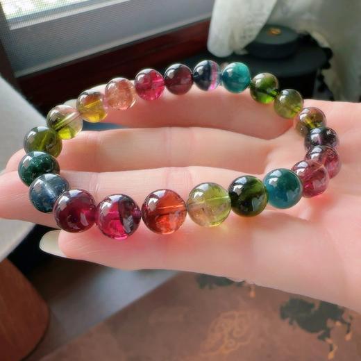 8.5mm单圈浓颜彩虹碧玺手串 商品图5