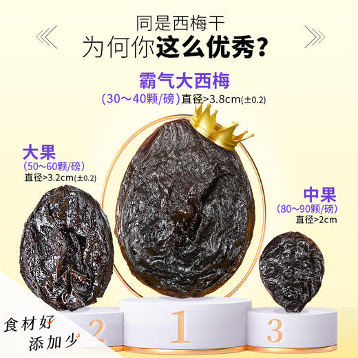 食味的初相*阳光西梅霸气无核西梅干500克 0蔗糖的大大大西梅 商品图3