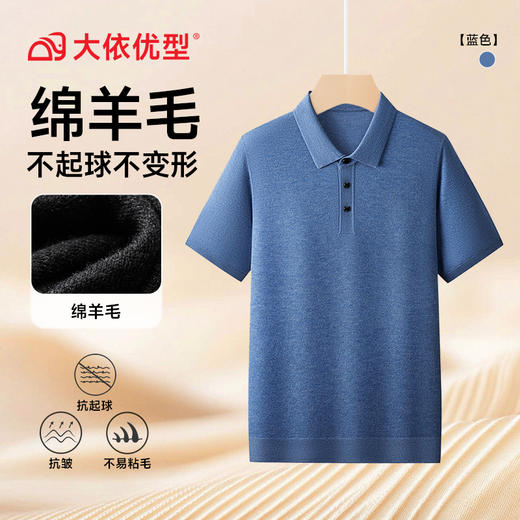 【DX】大依优型大码男装翻领休闲毛衣短袖薄款针织衫polo时尚男士加肥大码秋季上衣肥佬保暖毛衫 商品图3