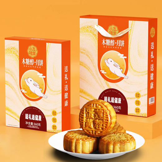 【木糖醇月饼礼盒】送礼中秋广式月饼 手提袋低糖蛋黄莲蓉果仁无添加蔗糖 商品图5