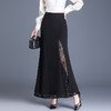 LDNS-2519-L蕾丝拼接时尚优雅鱼尾裙显瘦黑色洋气包臀裙春夏款高腰通勤半身裙 商品缩略图0