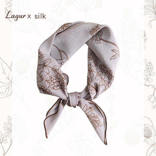 「方草集」100%桑蚕丝原创小方巾水染真丝丝巾2025新款春季头巾女 商品图3