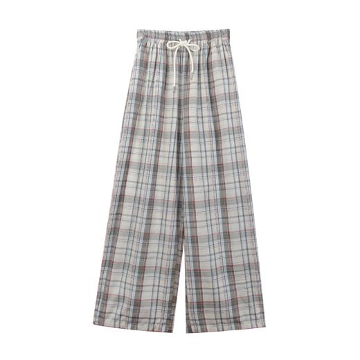 金蘑菇菇【 伯克利格子裤】洋气格子裤宽松休闲拖地裤女 商品图10