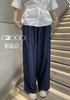 G2000【阔腿裤/配送腰带/商场新款】女装FW25弹性仿牛仔布休闲裤56261237 商品缩略图0