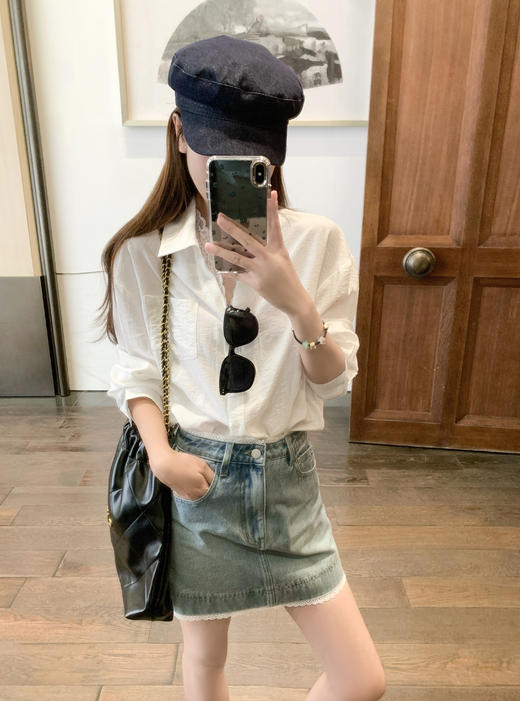 <曾小咸推荐>现货秒杀！最后一波 ！！韩系浅色牛仔拼蕾丝半身短裙 日常189.99 立减110 秒杀79.99！ 商品图7