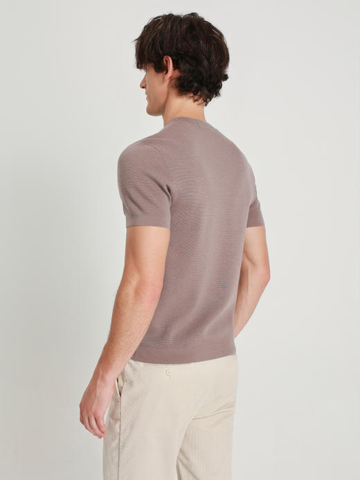 callisto丁香粉巴素兰羊毛短袖毛衣 商品图4