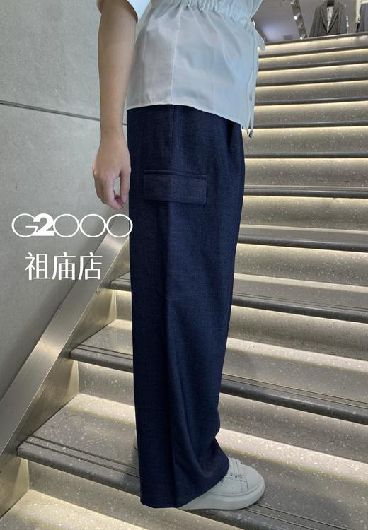 G2000【阔腿裤/配送腰带/商场新款】女装FW25弹性仿牛仔布休闲裤56261237 商品图1