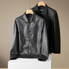 【DWD】大依优型大码皮衣夹克秋季新款男士休闲设计感时尚气质加肥加大码翻领皮夹克男PU皮衣商务 商品缩略图5