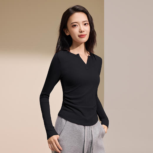 【秋上新】I'd爱帝女式莱赛尔羊毛V领长袖衫 商品图1