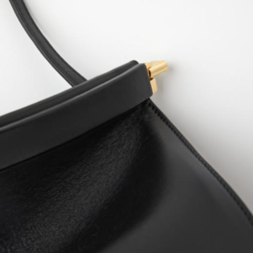 ROMI STUDIO“优雅女士”头层牛皮拼五金黑色手提斜跨包RWCLP33529 商品图2