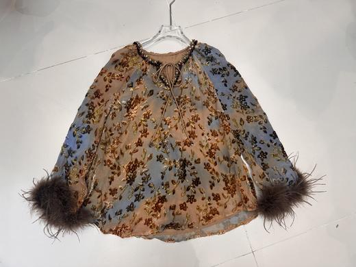 【门店同款】ENJOY秋季云敛-东方画笔孔雀舞蝶上衣 164894979 商品图0