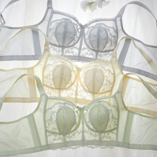 花藤月影 文胸(VIP)【大胸显小 7A抑菌】轻薄聚拢收副乳调整型薄款蕾丝文胸 商品图8