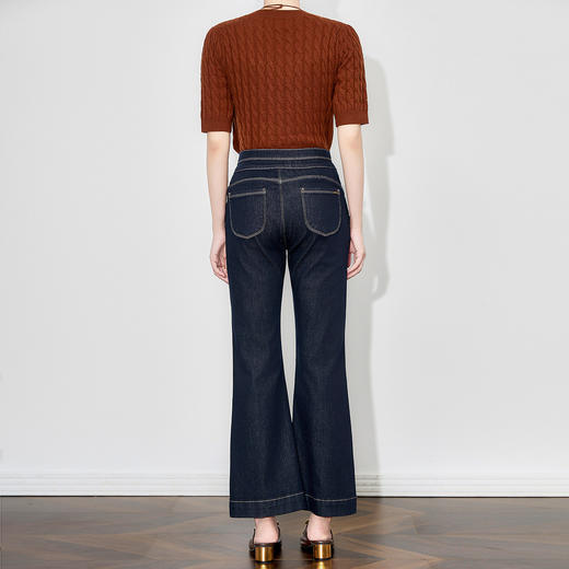 「高货wl」全新升级【铂金会员220/天猫299/差价79】(15936)洛诗琳设计感竹节天丝牛仔裤2025秋季高腰两粒扣微喇裤女 商品图1