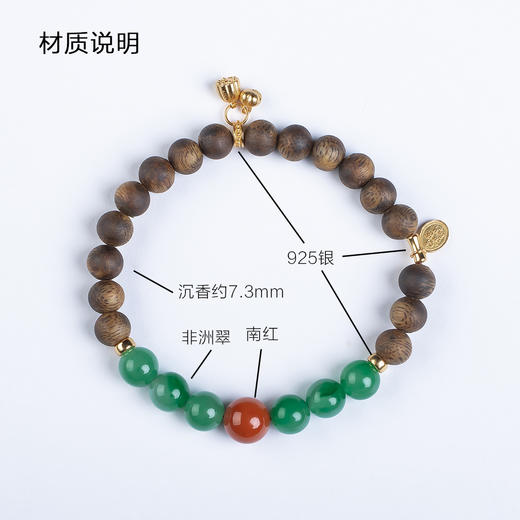 xy0558沉香+南红非洲翠手串 商品图6