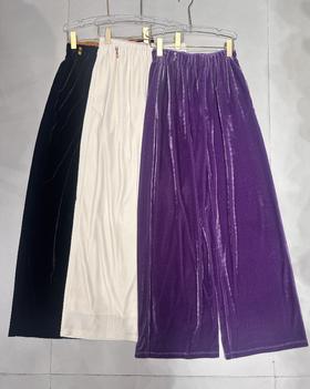 【门店同款】ENJOY秋季云敛-东方画笔撞色腰头丝绒裤 164895197