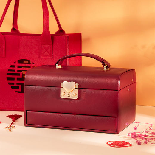 新款结婚首饰盒带锁高档饰品收纳盒22017 商品图2