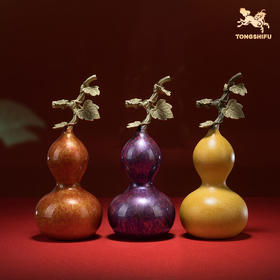 铜师傅《福禄》客厅桌面铜葫芦摆件 家居装饰乔迁礼物