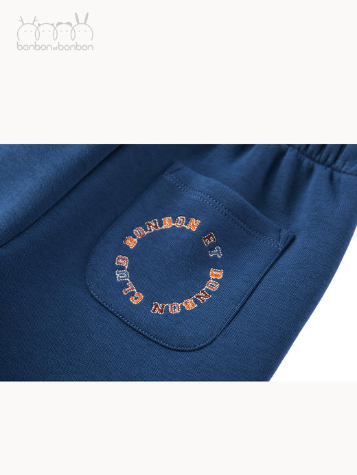 普鲁士蓝针织绣花连帽卫衣套装 商品图3