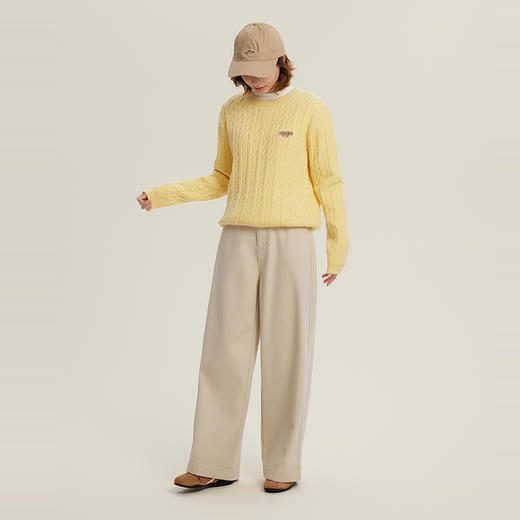 笛莎Deesha青少年女童裤子2025冬季女童显瘦加绒裤老爹裤 商品图3